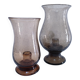 two bubble glass candle holders