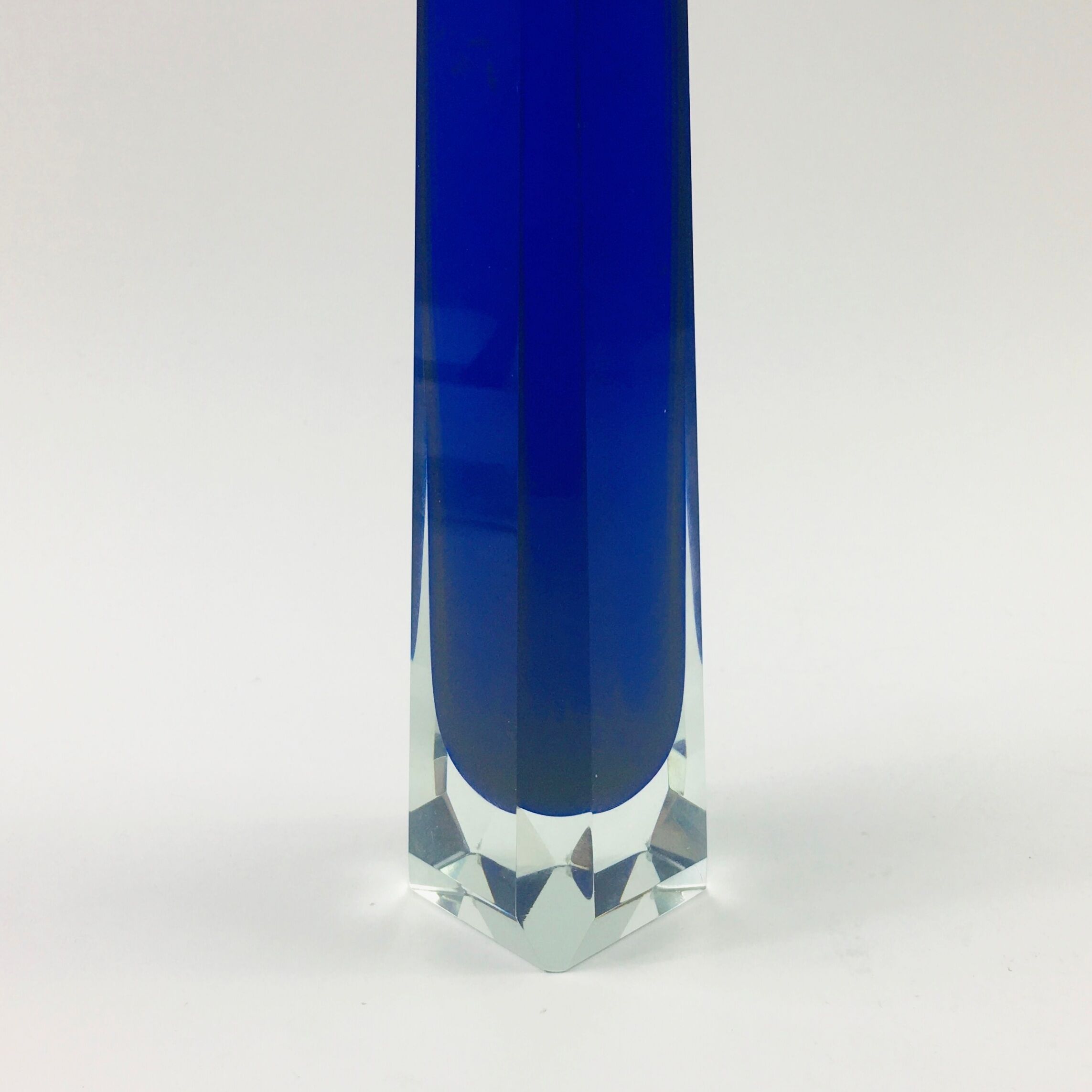 Sommerso Glass Vase from VEB Kunstglas, Germany, 1970s