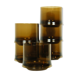 Set of 6 Guzzini glasses in smoked plexiglass 1970