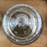 Vintage globe table lamp engraved and transparent chiseled