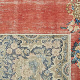 Handmade oriental unique 1980s 242 cm x 338 cm beige wool carpet