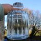 Carafe/Decanter in ribbed glass – Vintage oval shape – Faceted stopper