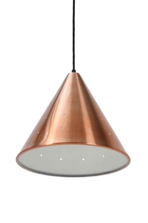 Mid-century cone pendant lamp / copper / aluminium / Danish modern design / 1960s