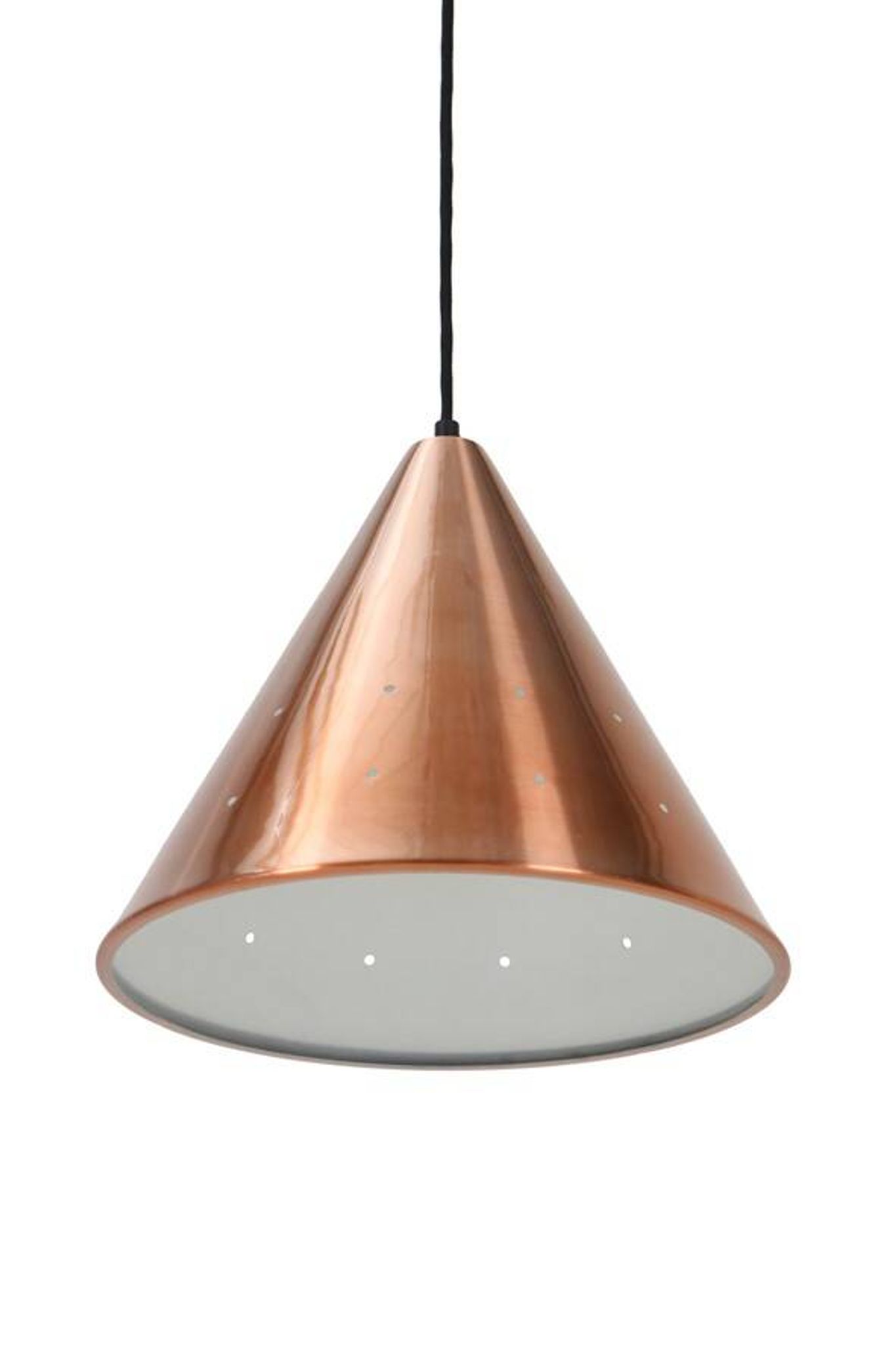 Mid-century cone pendant lamp / copper / aluminium / Danish modern design / 1960s