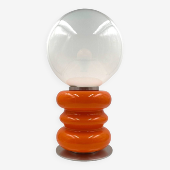 Space Age Orange Murano glass table lamp 1970s