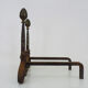 Pair of cast iron, wrought iron and brass chimney chenets. france 19th century