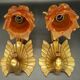 Pair of wall sconces with peacocks from the Art Nouveau period - bronze by Charles Ranc.
