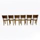 Six chaises de salle à manger Art déco en noyer italien, années 1930