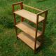 Bookseller's folding wooden shelf, vintage 1970s