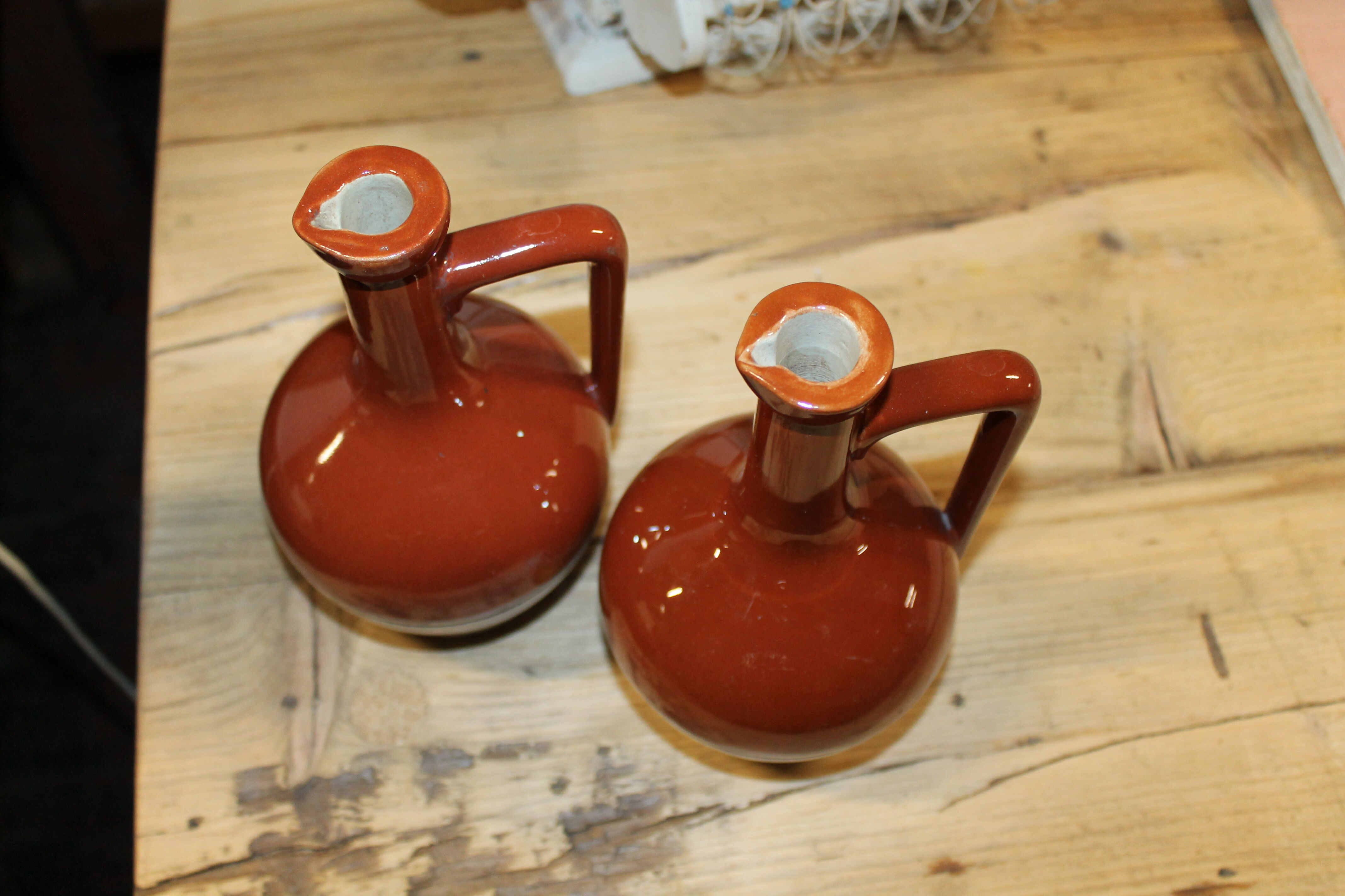 Lot of two sandstone pitchers