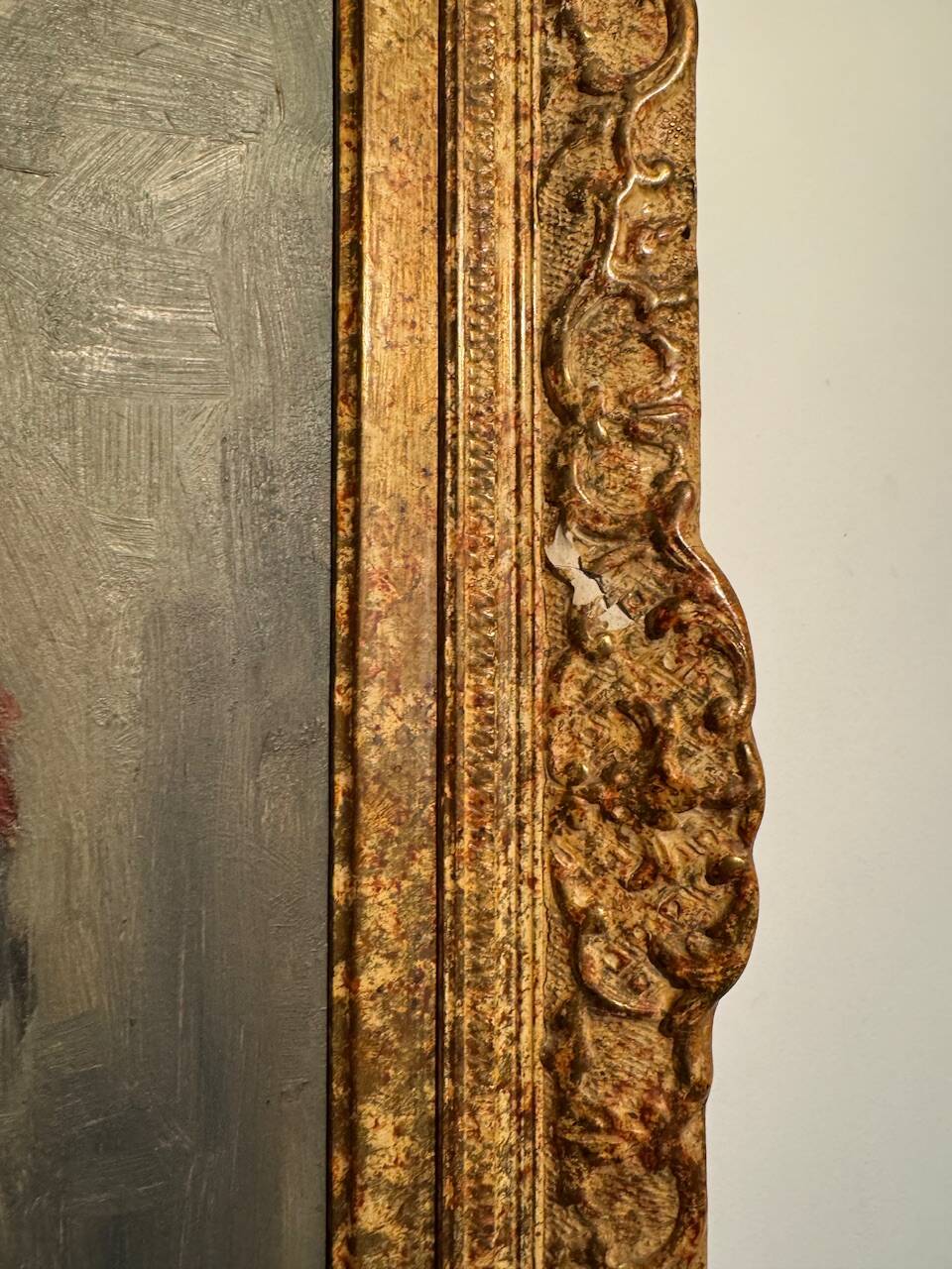 Old painting, portrait of a gypsy woman, signed Yves Diey, 20th century