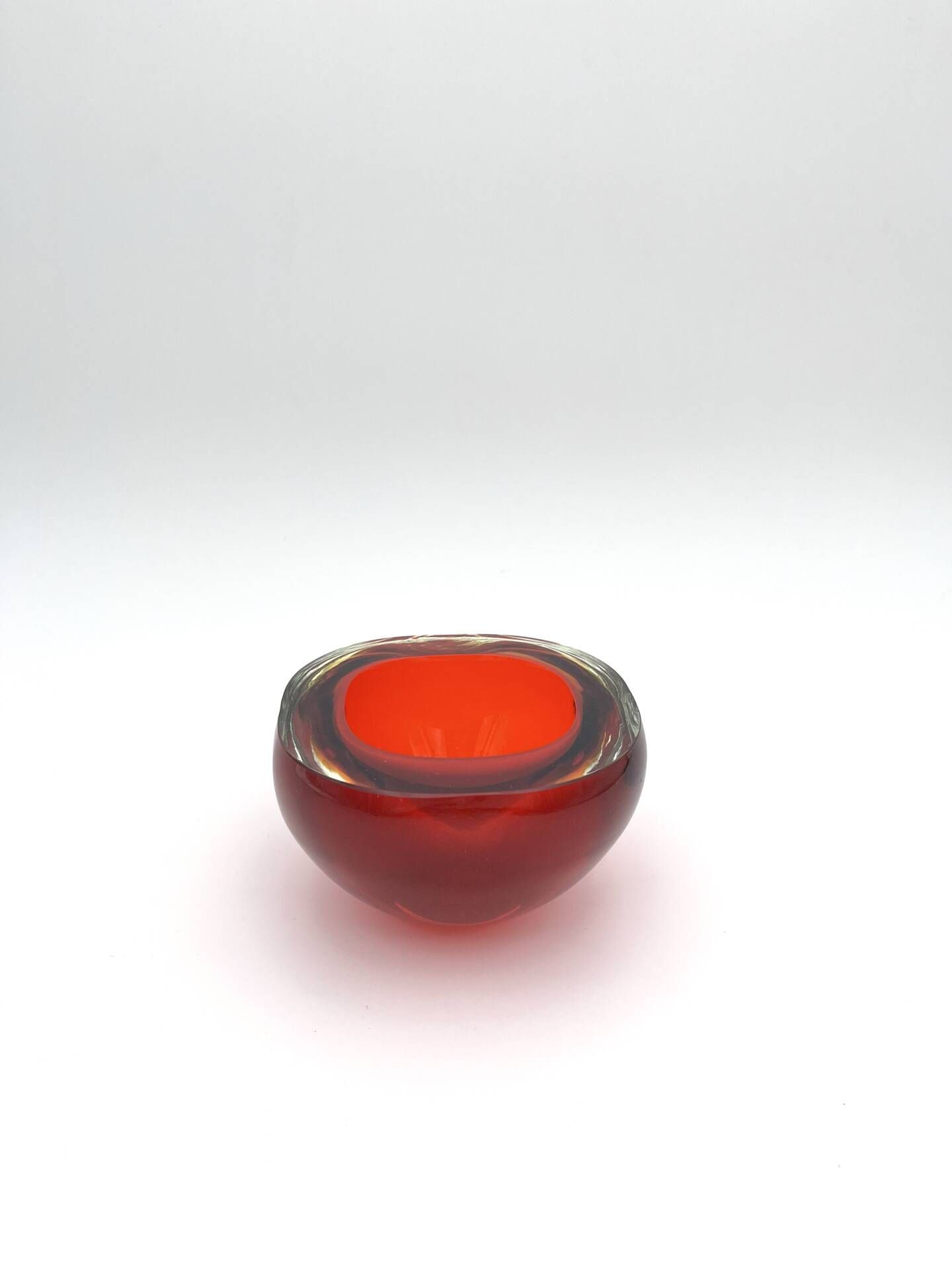 Sommerso Flavio Poli Ashtray Bowl 1.2kg Murano 1960