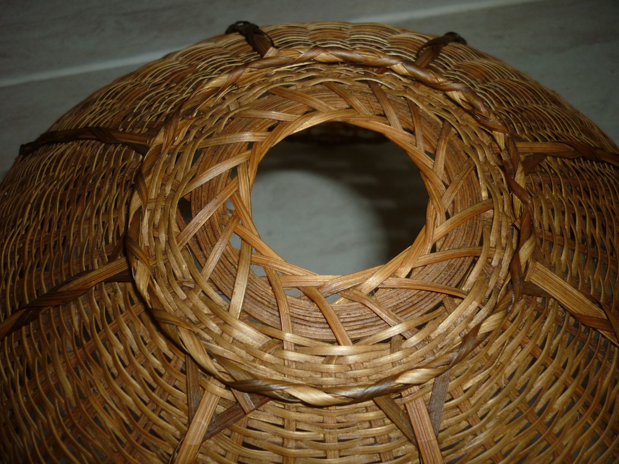 Braided wicker lampshade