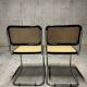 Pair of Marcel Breuer B32 Cesca black chairs