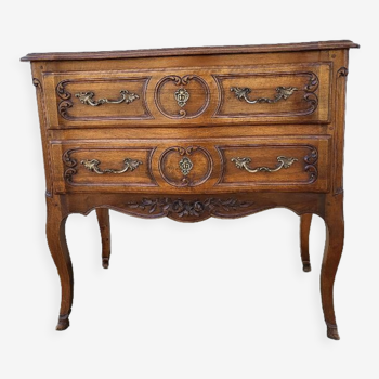 Commode en noyer sauteuse 2 tiroirs