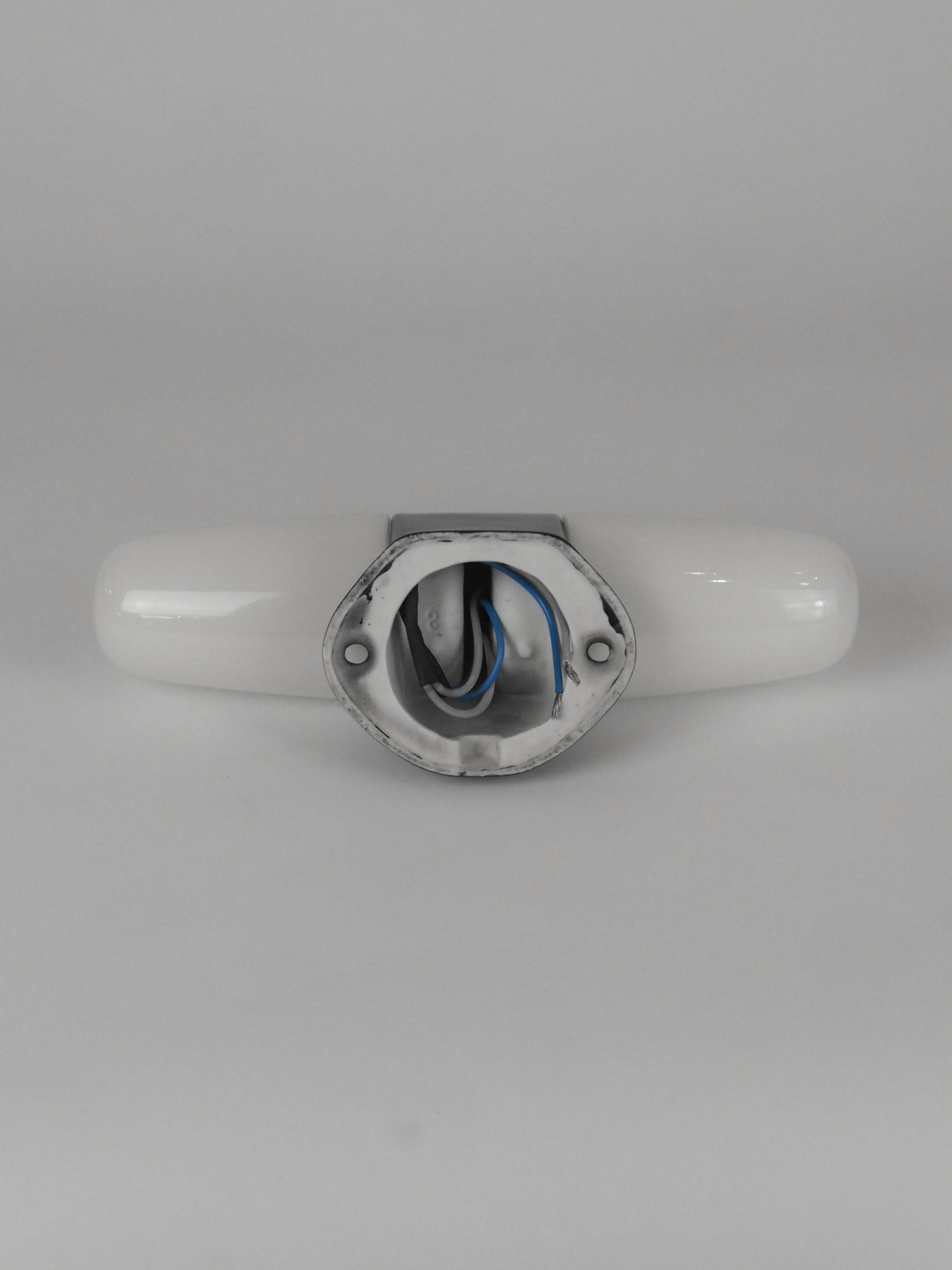 "Bauhaus" wall lamp with double glazing and porcelain by Wilhelm Wagenfeld, by Lindner