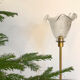 Table lamp with a vintage antique globe in ridged glass mounted on gilded stand