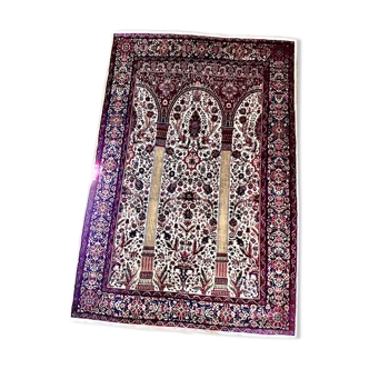 Tapis laine et soie kashemir vers 1960