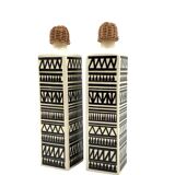 Ensemble vintage de 2 bouteilles en céramique, Staffel Limburg Allemagne, 1960