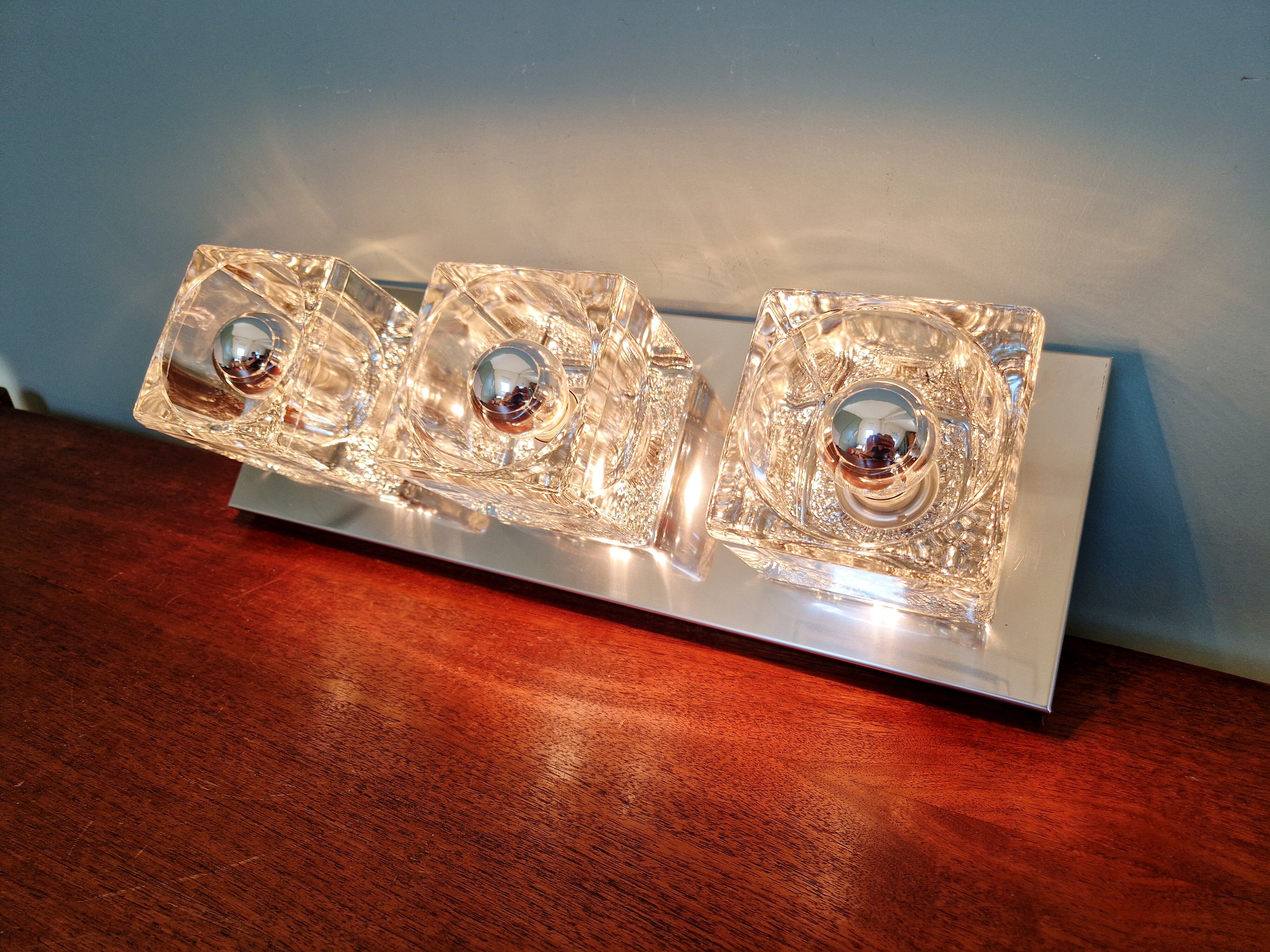 Triple wall lamp Ice Cube, Peill & Putzler, 1970