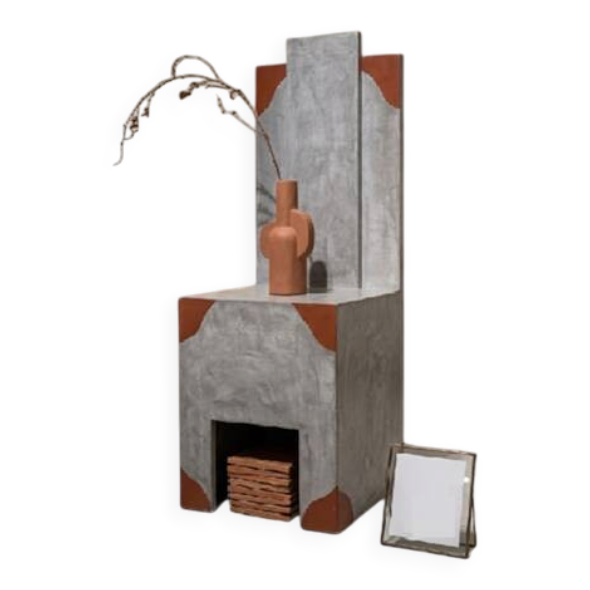Neo-Brutalist and Postmodern Console-Pedestal – Unique artisan piece.