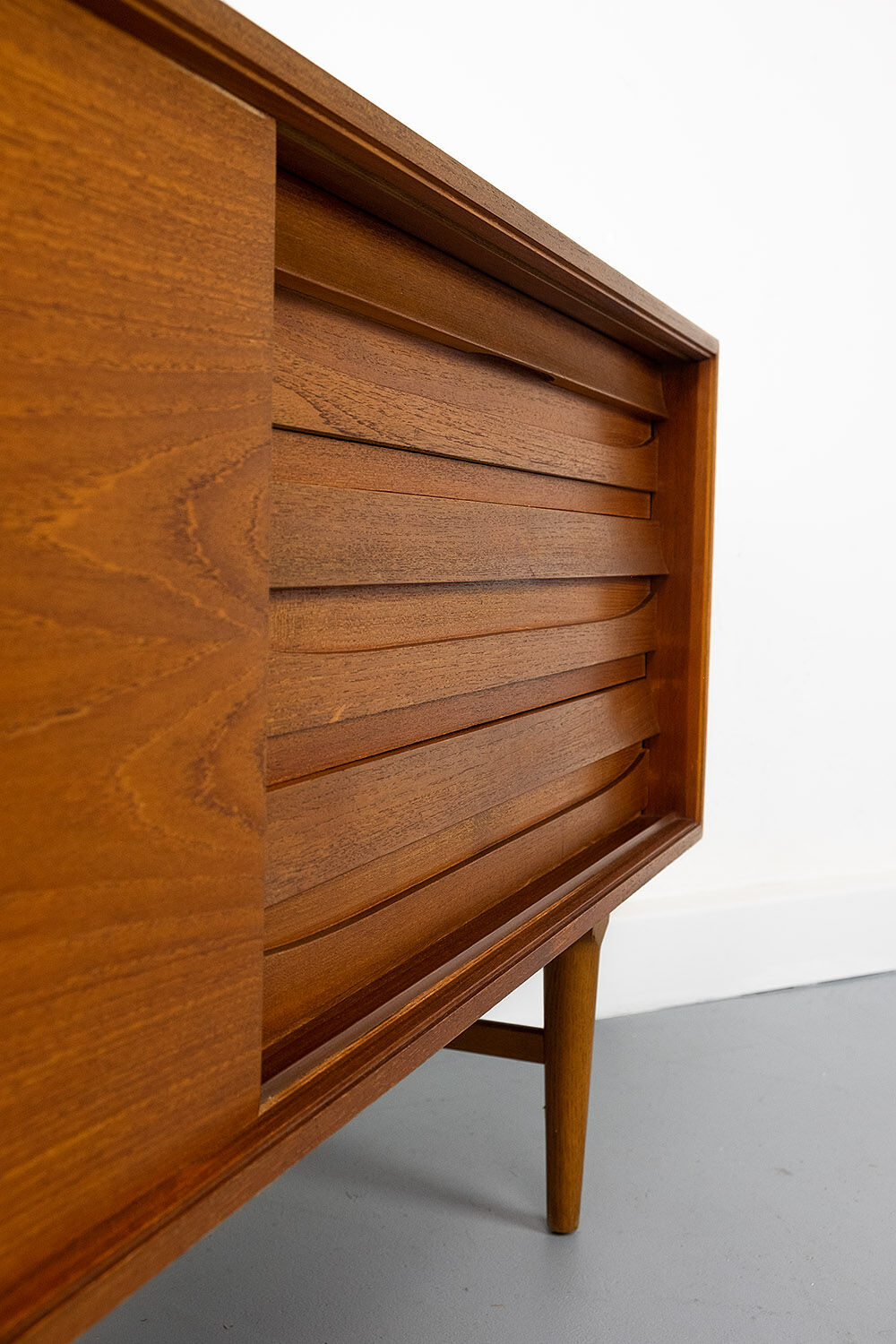 Vintage Sideboard in Teak with sliding door and drawers, 1960s