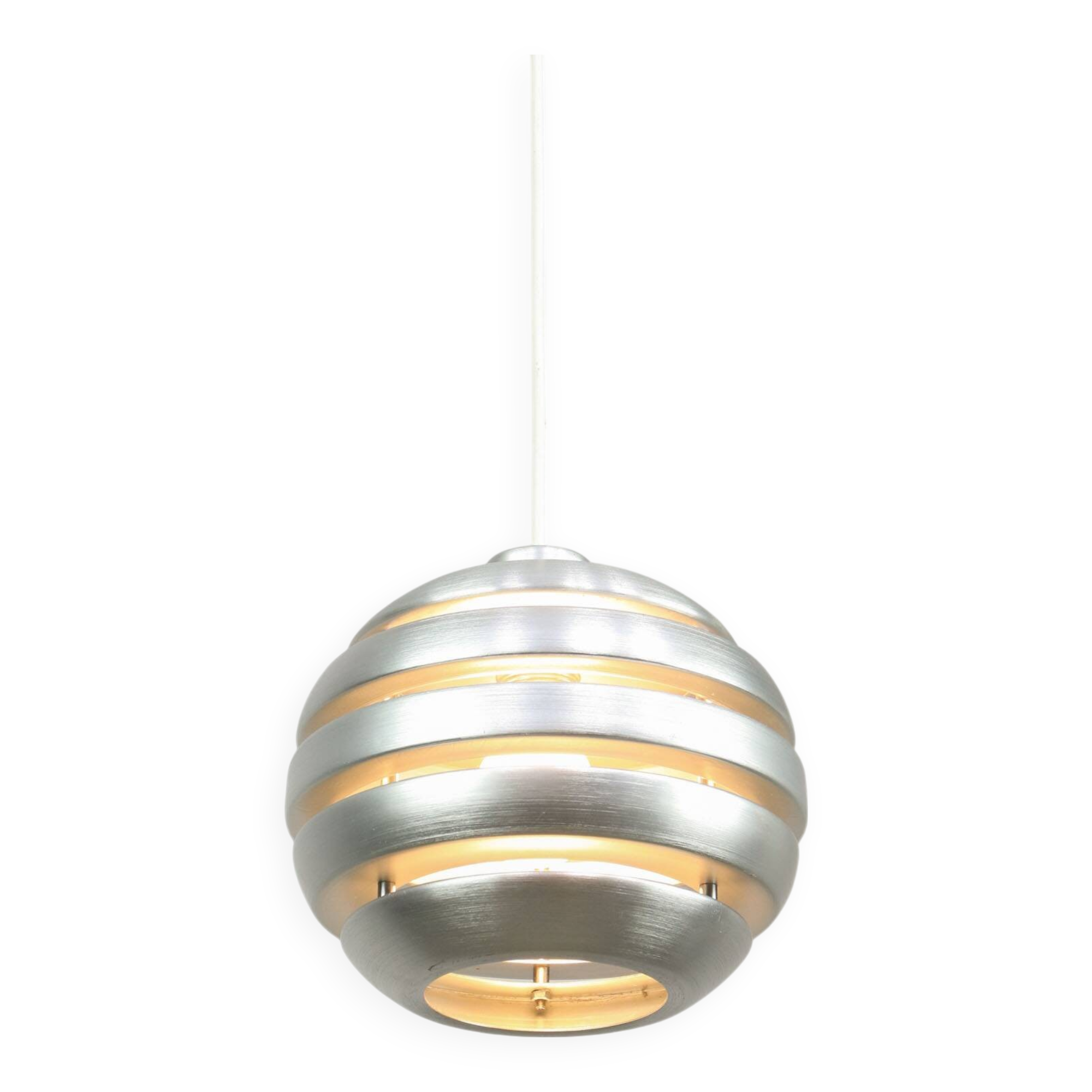 Vintage Italian Aluminum Beehive Pendant Lamp, 80s