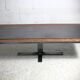 Table basse, céramique et plaques acier, circa 1960.