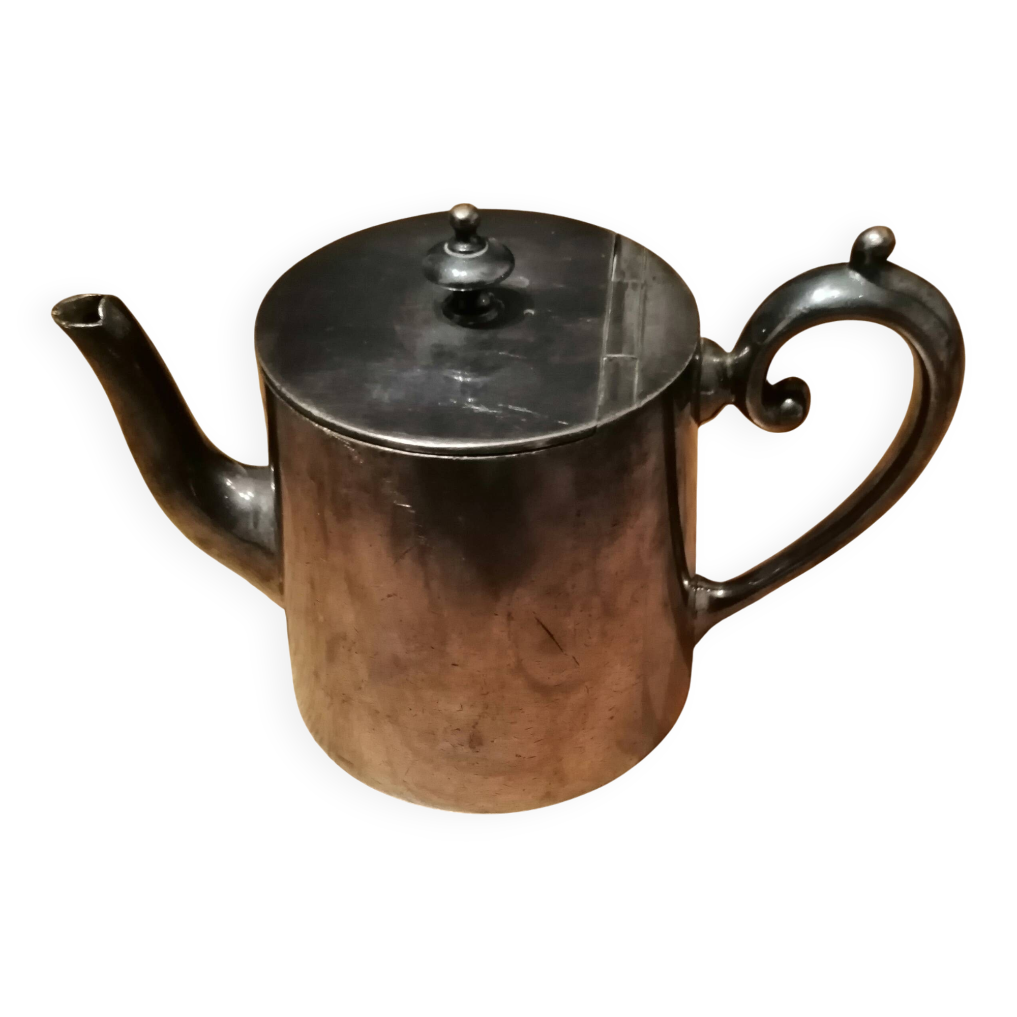 small silver-plated teapot