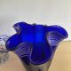 Trio of vintage blown glass handkerchief vases