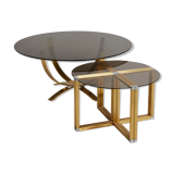 Coffee table with four side tables, 1970s, France