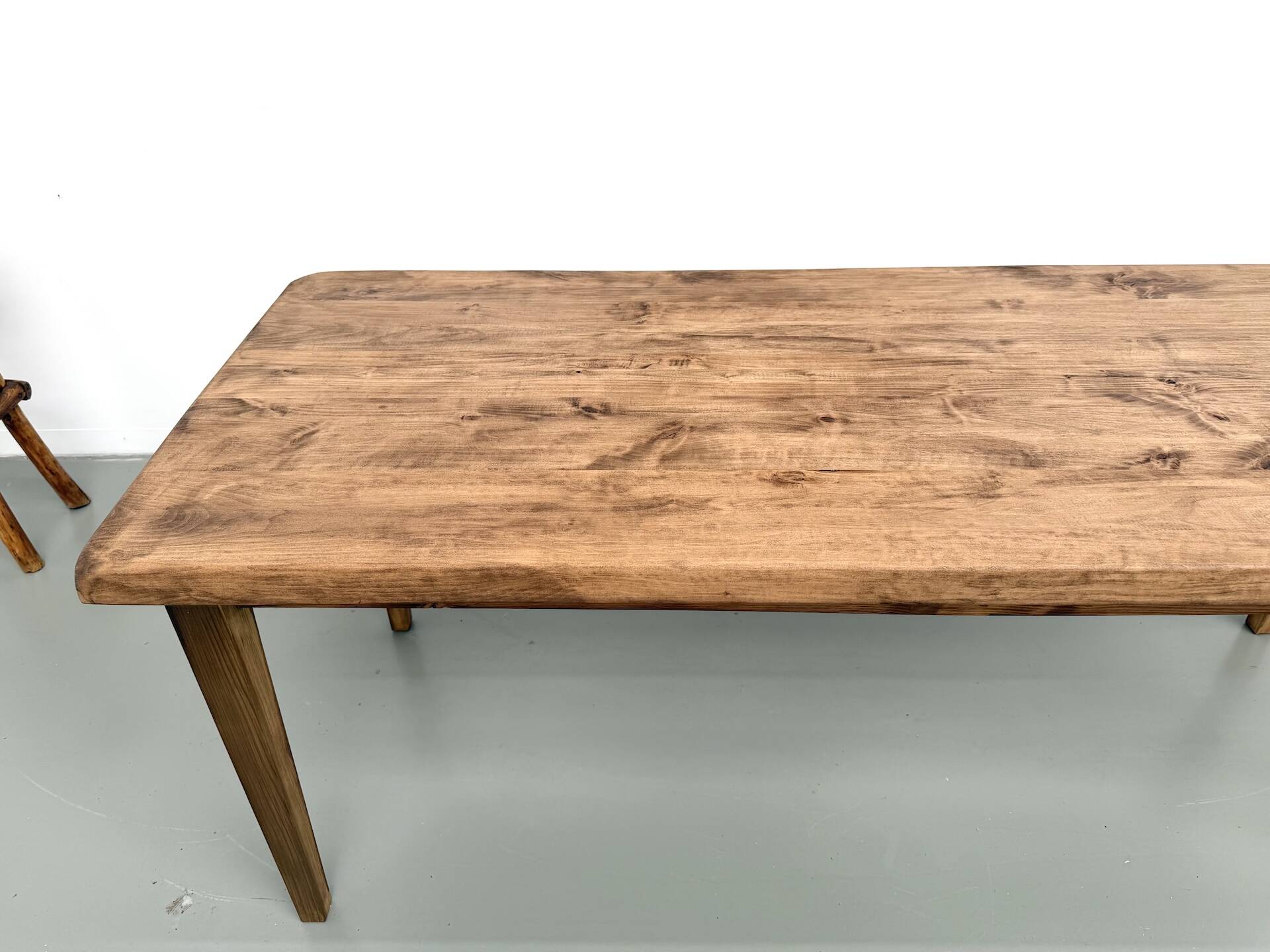 Table de ferme vintage en peuplier