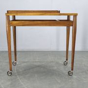 Mid Century Walnut Serving Cart, Czechoslovakia, 1970s
