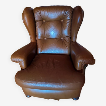 Fauteuil vintage club en cuir