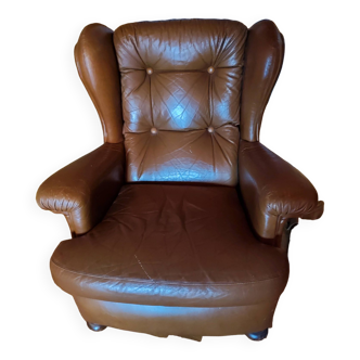 Fauteuil vintage club en cuir