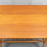 1960s Teak Side Table on Wheels, Denmark