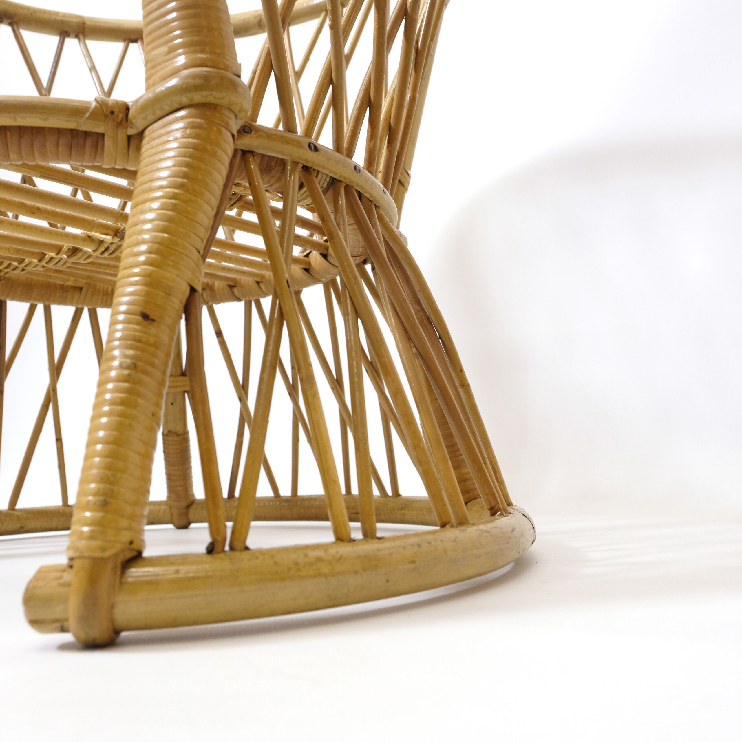 Rattan children's chair from the 1960s to 1970