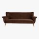 Magnificent vintage 1960s chocolate brown velvet sofa – unique piece.