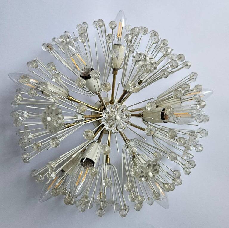 Important flush mount lamp from the middle of the last century Emil Stejnar for Rupert Nikoll. Austria, 1960s