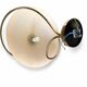 Suspension Mid-Century laiton doré et verre opalin inspiration ArtDéco