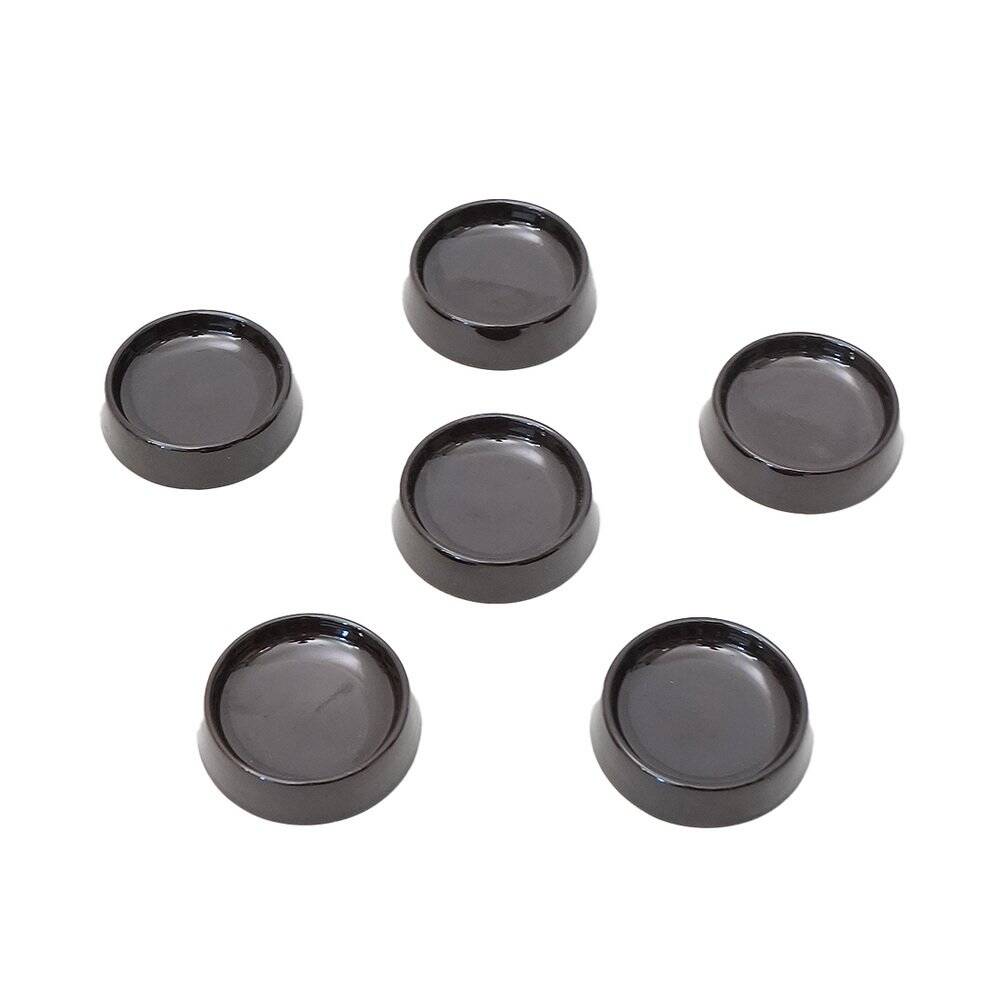 Gabbianelli black glazed ceramic bowls, 1970s, set of 6.