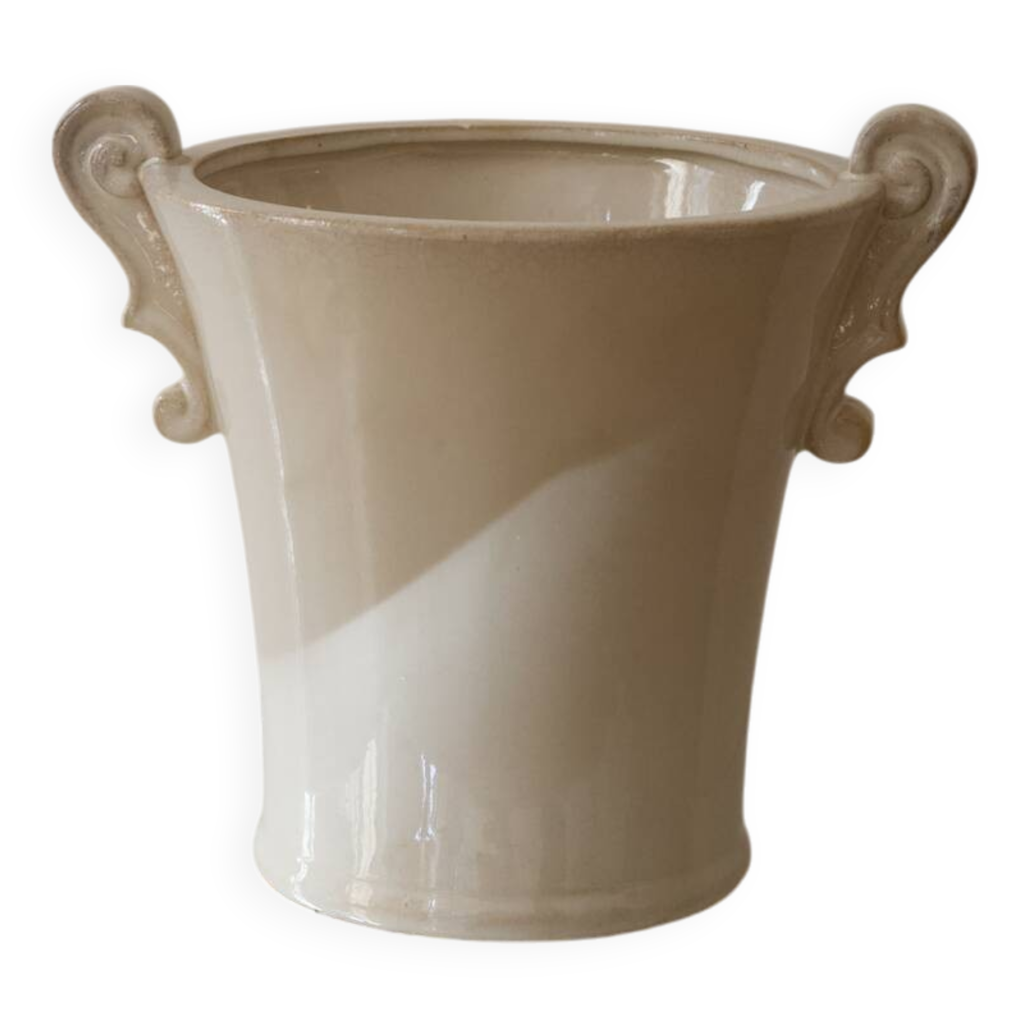 beige vase with mini handles