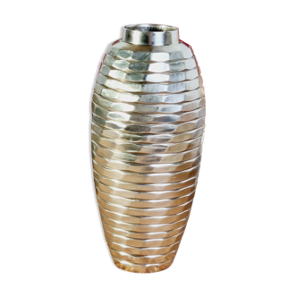 Chiseled and numbered brass vase