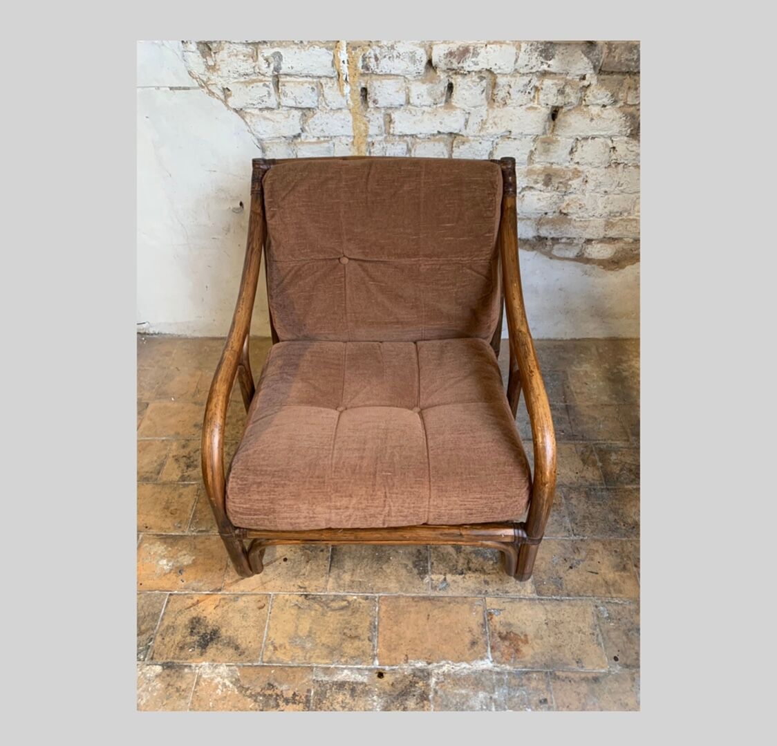 vintage rattan armchair 1970S by KOK Maison, France