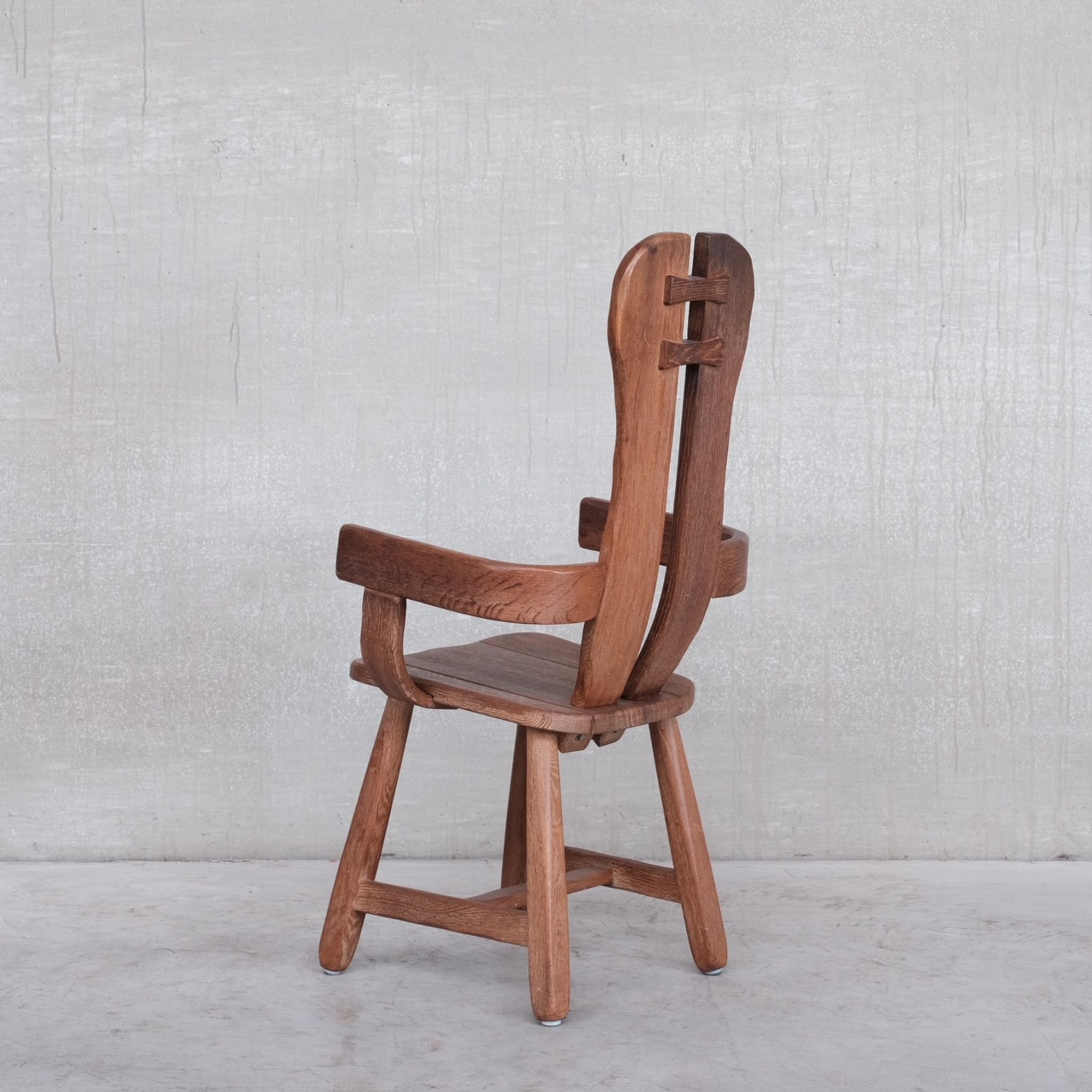 Set of Four Oak Mid-Century Dining Chairs