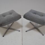 A pair of swivel stools, Tabourets or footstools, Czechoslovakia, 1970s.