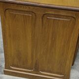 Blonde solid oak desk, cabinet, American type.