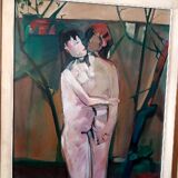 Oil painting on canvas, figures 1979 - Marcello Mori (Castelfiorentino 1925-2022)