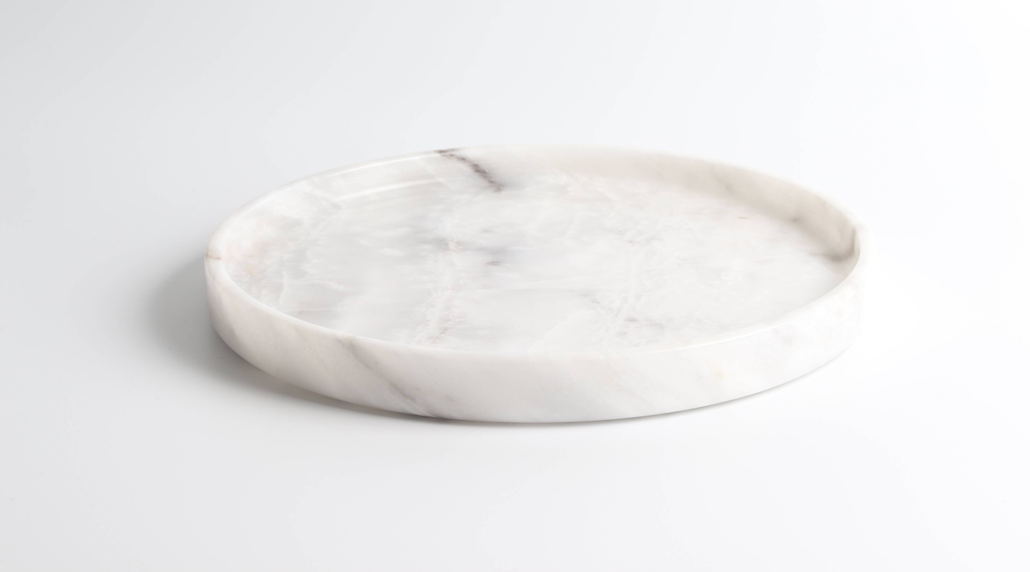 Gabriella – White Round Natural Marble Tray