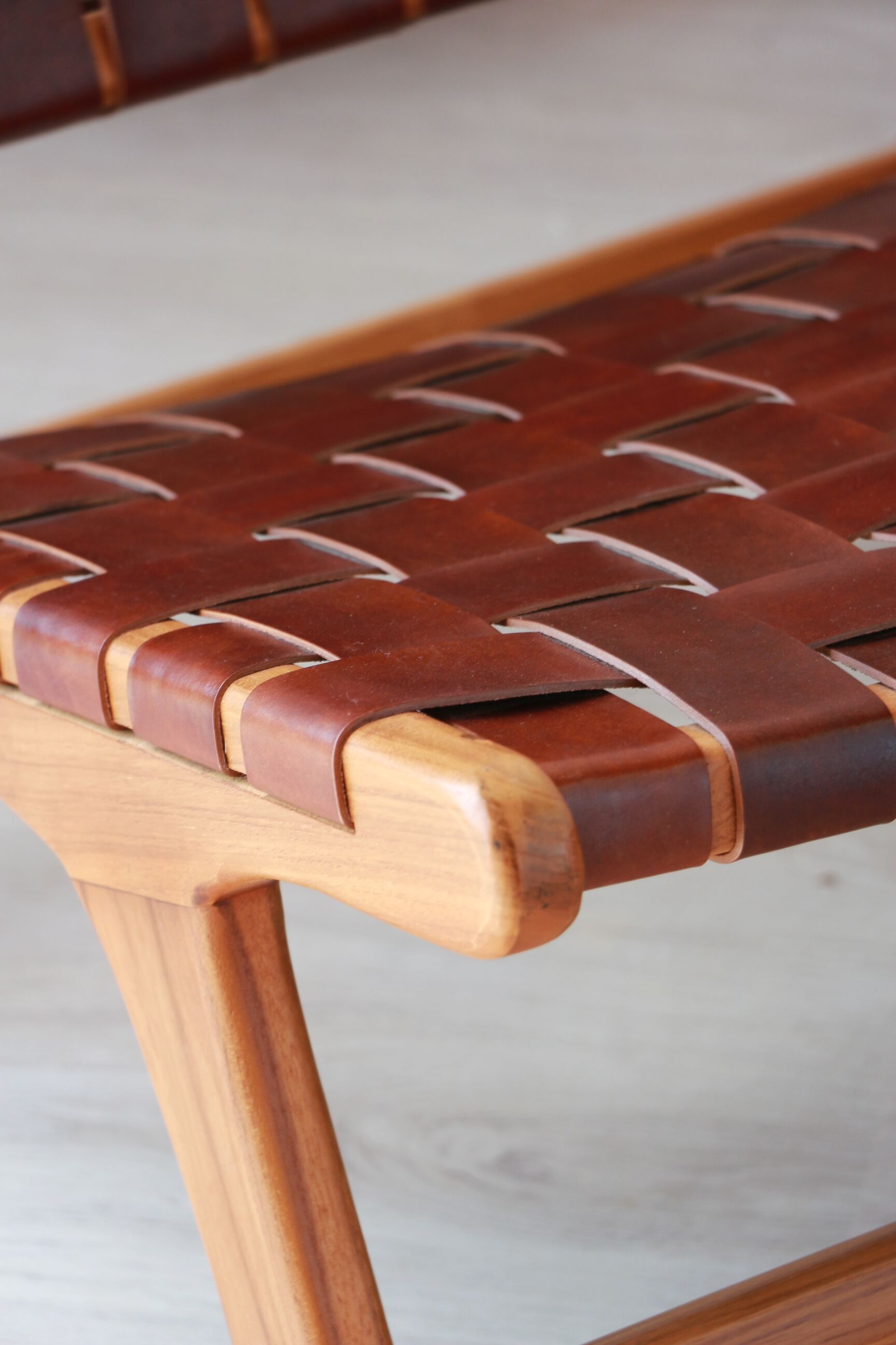 Pair of Teak & Leather heaters - model "Los Angeles" - Olivier de Schrijver